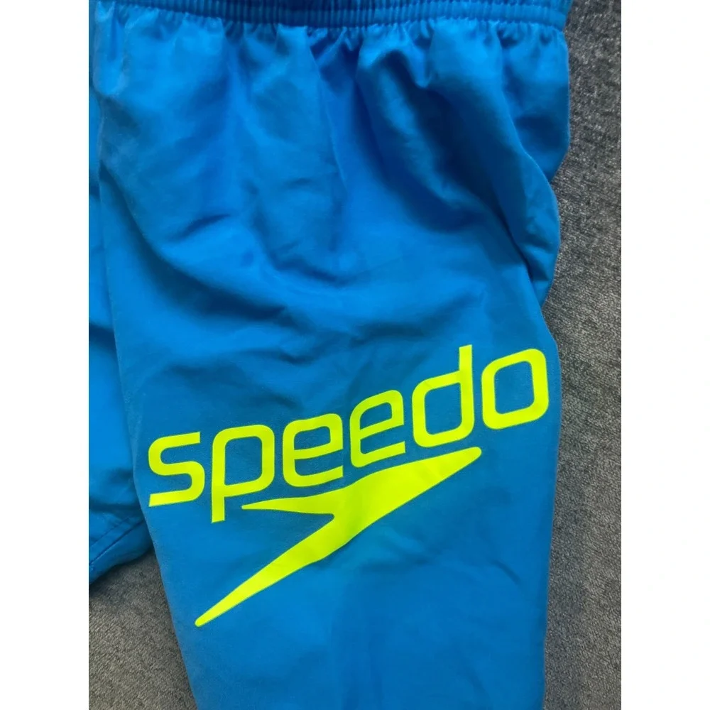 Speedo Volley Board Shorts Boys Medium Blue Swimwear Beach Wear Logo Drawstring